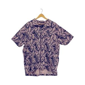 HUF zebra style Hawaiian print button down shirt - light pink like color - 2X